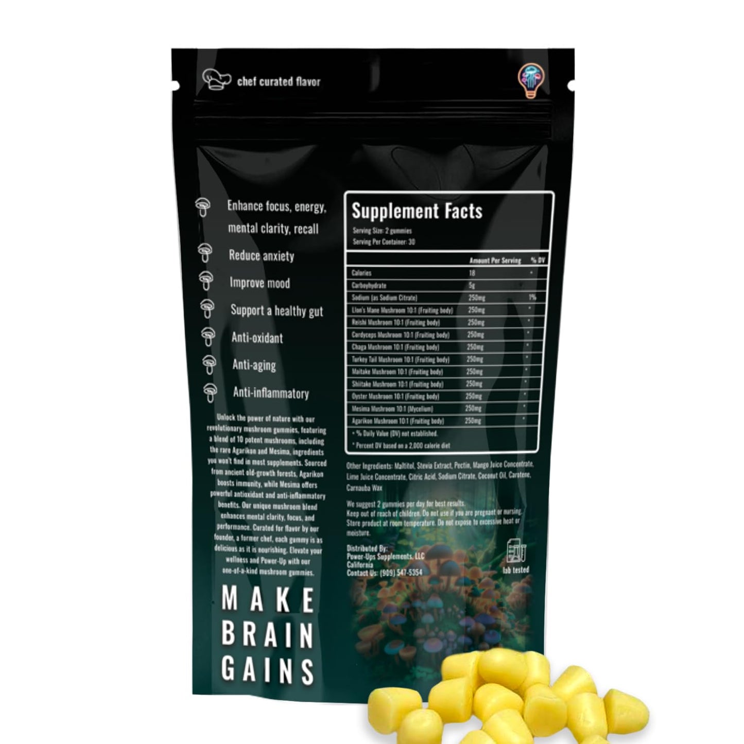 Power-Ups Mushroom Gummies Gummy 60 Count
