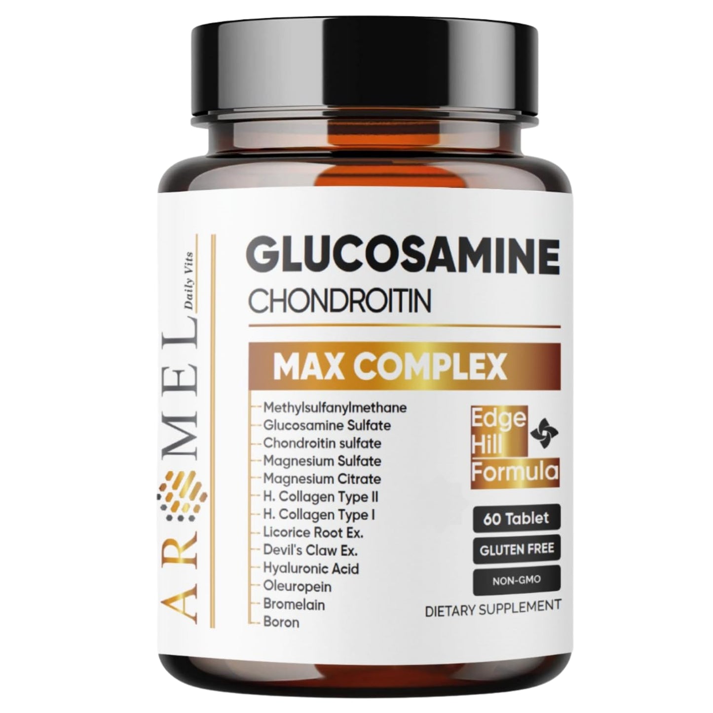 Aromel Glucosamine Chondroitin Turmeric MSM Joint Support Tablets, 60 Count
