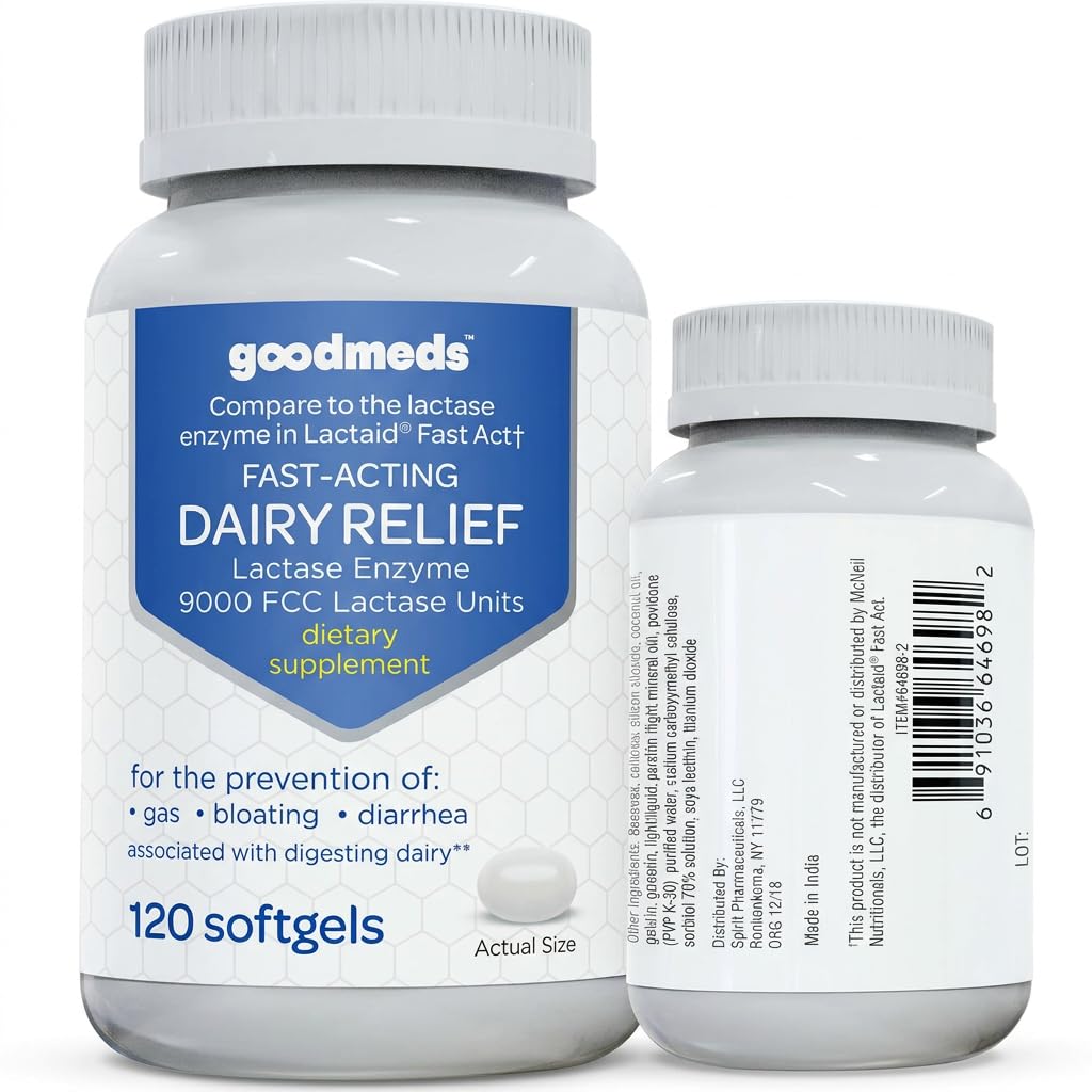ValuMeds GoodMeds Fast Acting Dairy Relief Lactose Enzymes Softgels 120