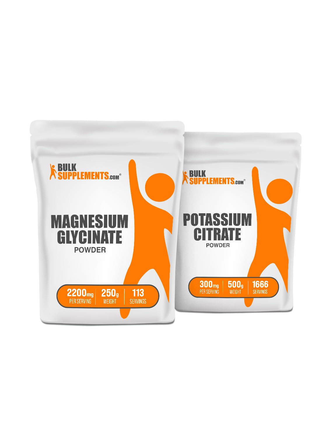 BulkSupplements Magnesium Glycinate + Potassium Citrate Bundle Powder 26.4