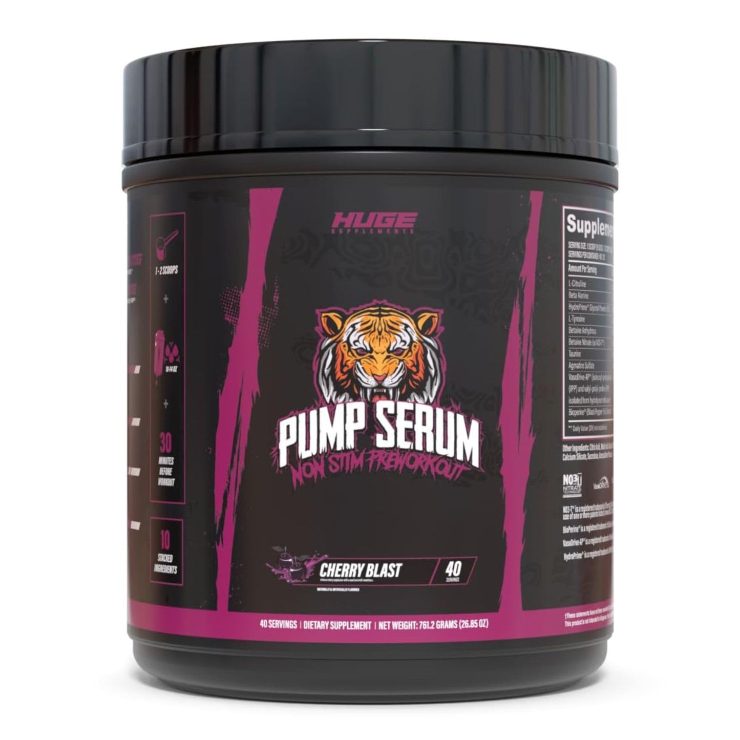 Huge Supplements Pump Serum Non-Stim Pre-Workout Powder 21.12 oz