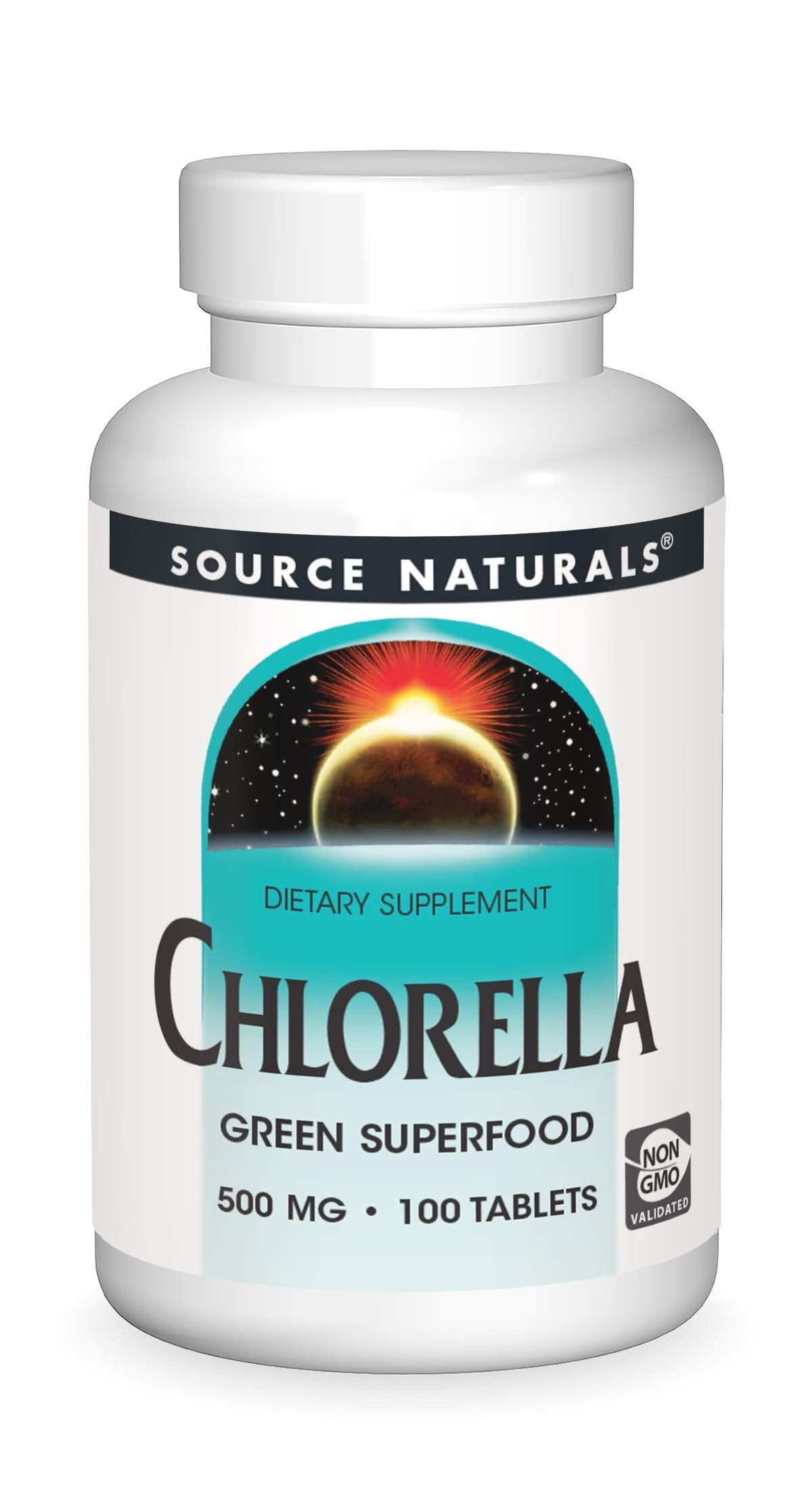 Source Naturals Chlorella 500 mg Green Superfood Plant-Based B12 Tablets, 100 Count