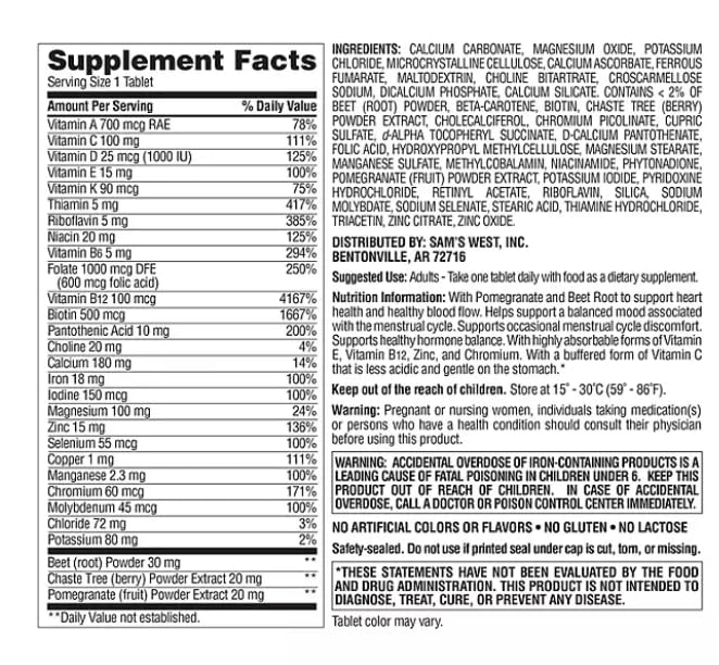 Generic Advanced Women's Multivitamin Tablet, 275 Count