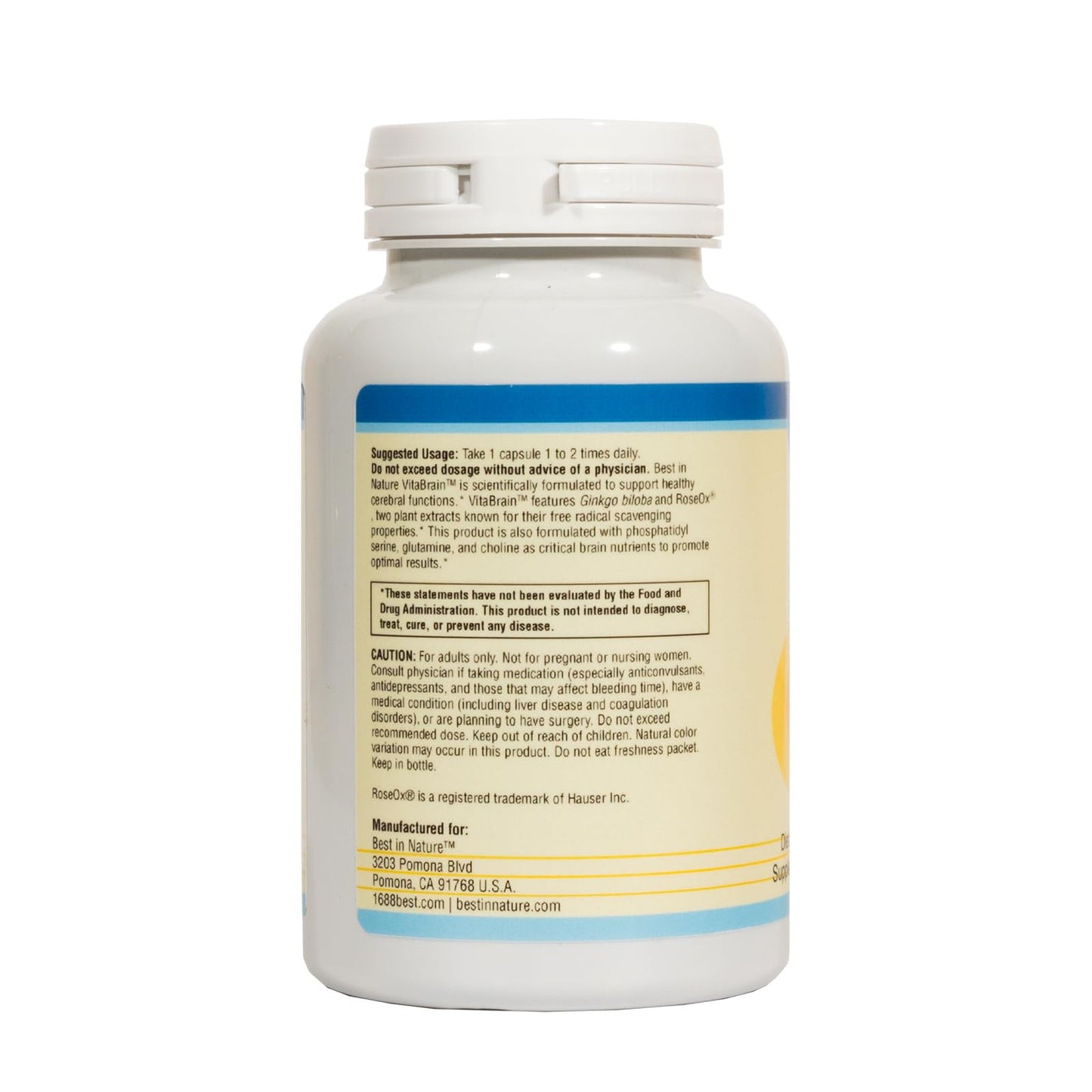Best in Nature VitaBrain Brain Support Supplement Capsule 60 Count