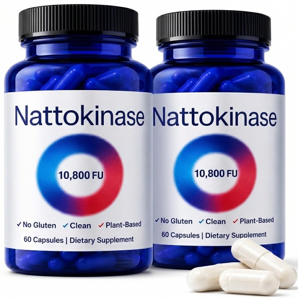 EYUTRD Nattokinase Supplement 10,800 FU, Circulation Support Capsule, 60 Veg Capsules