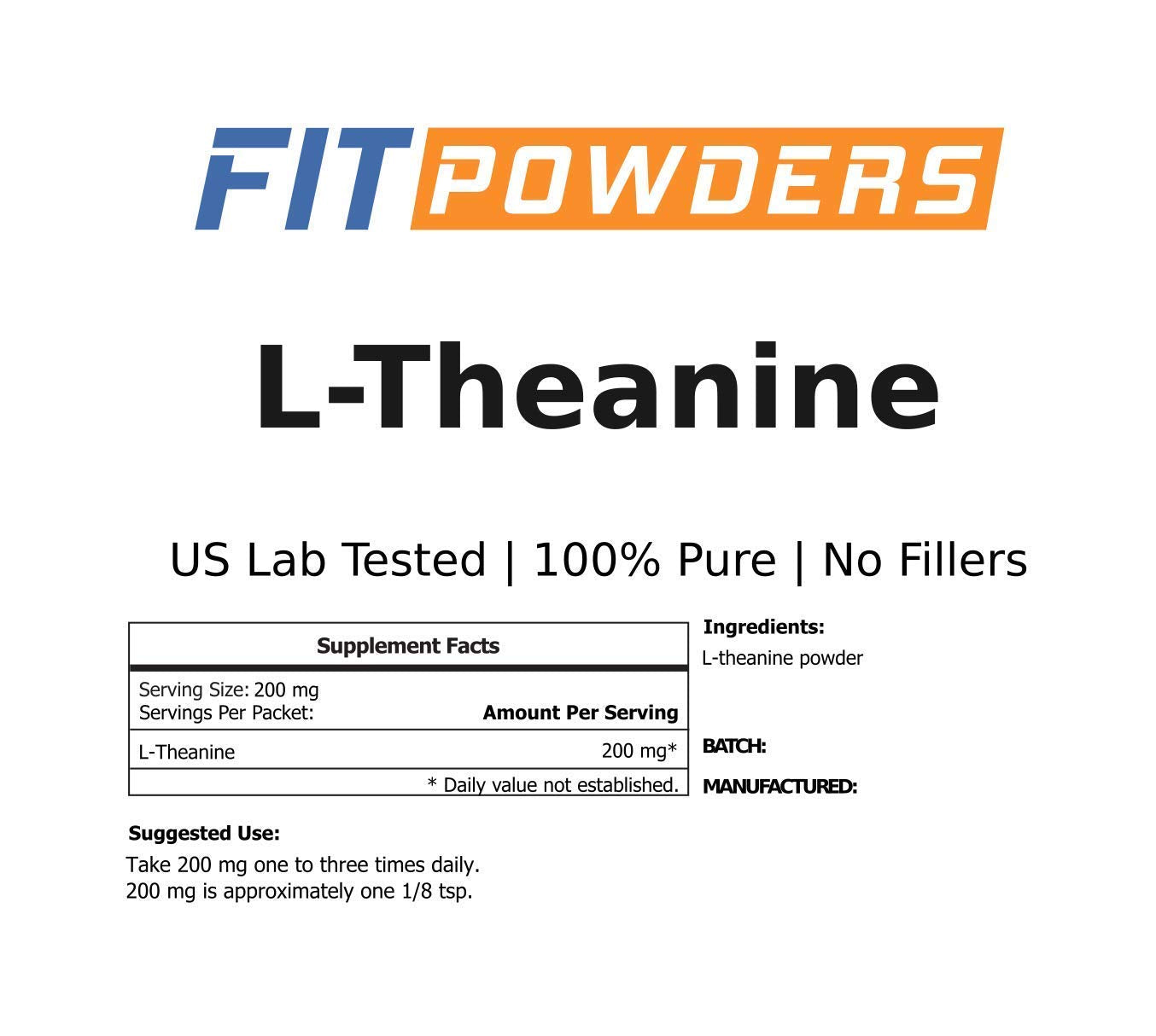 FitPowders L-Theanine Powder 3.5 oz