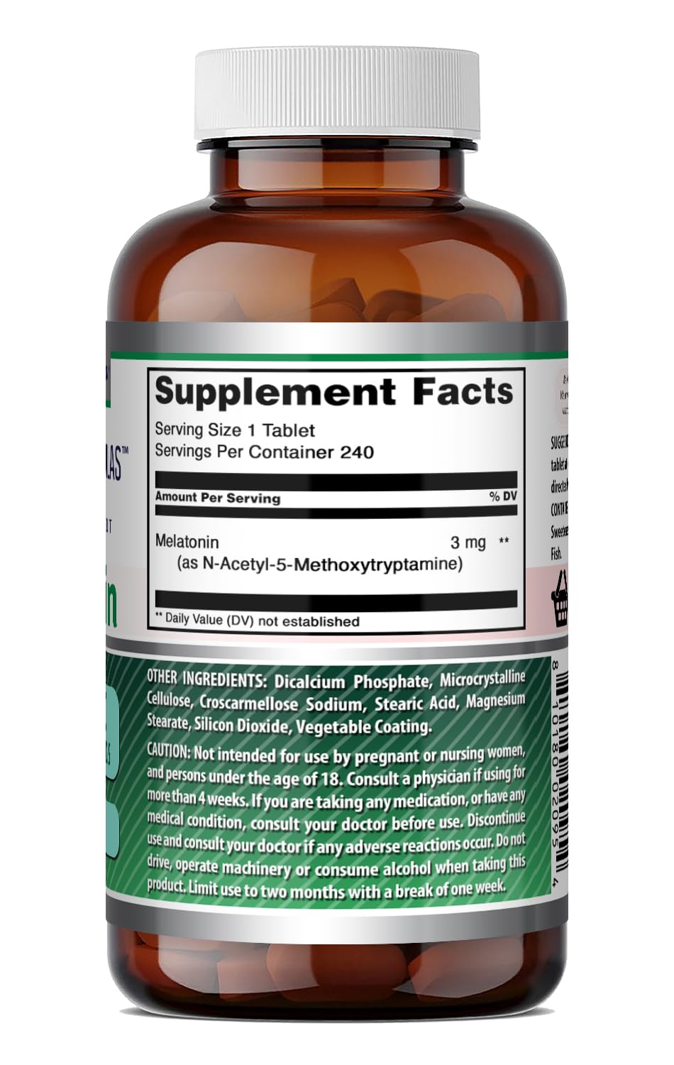 Amazing Nutrition Melatonin Supplement (3 mg per serving) 240 Tablets