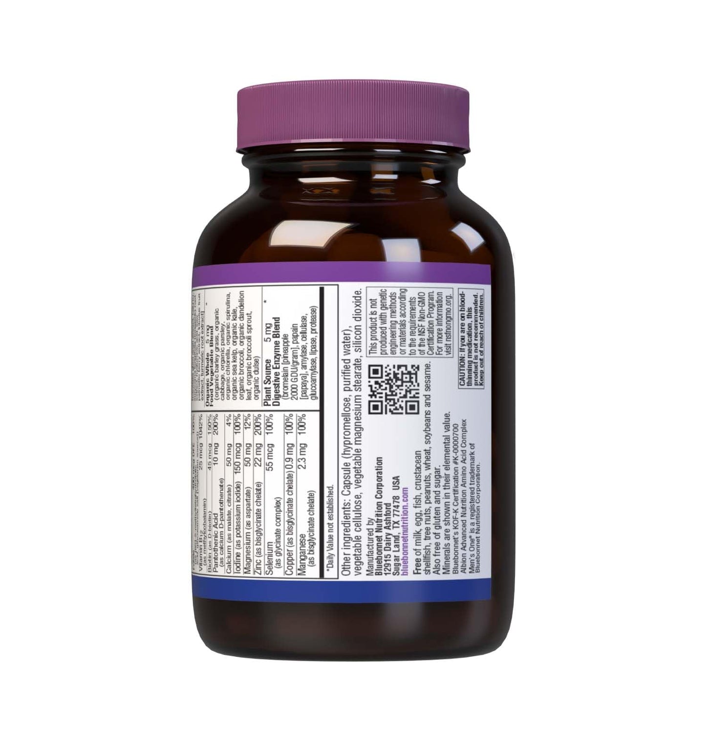 BlueBonnet Mens' ONE 40+ Whole Food-Based Multivitamin Capsules, 30 Count
