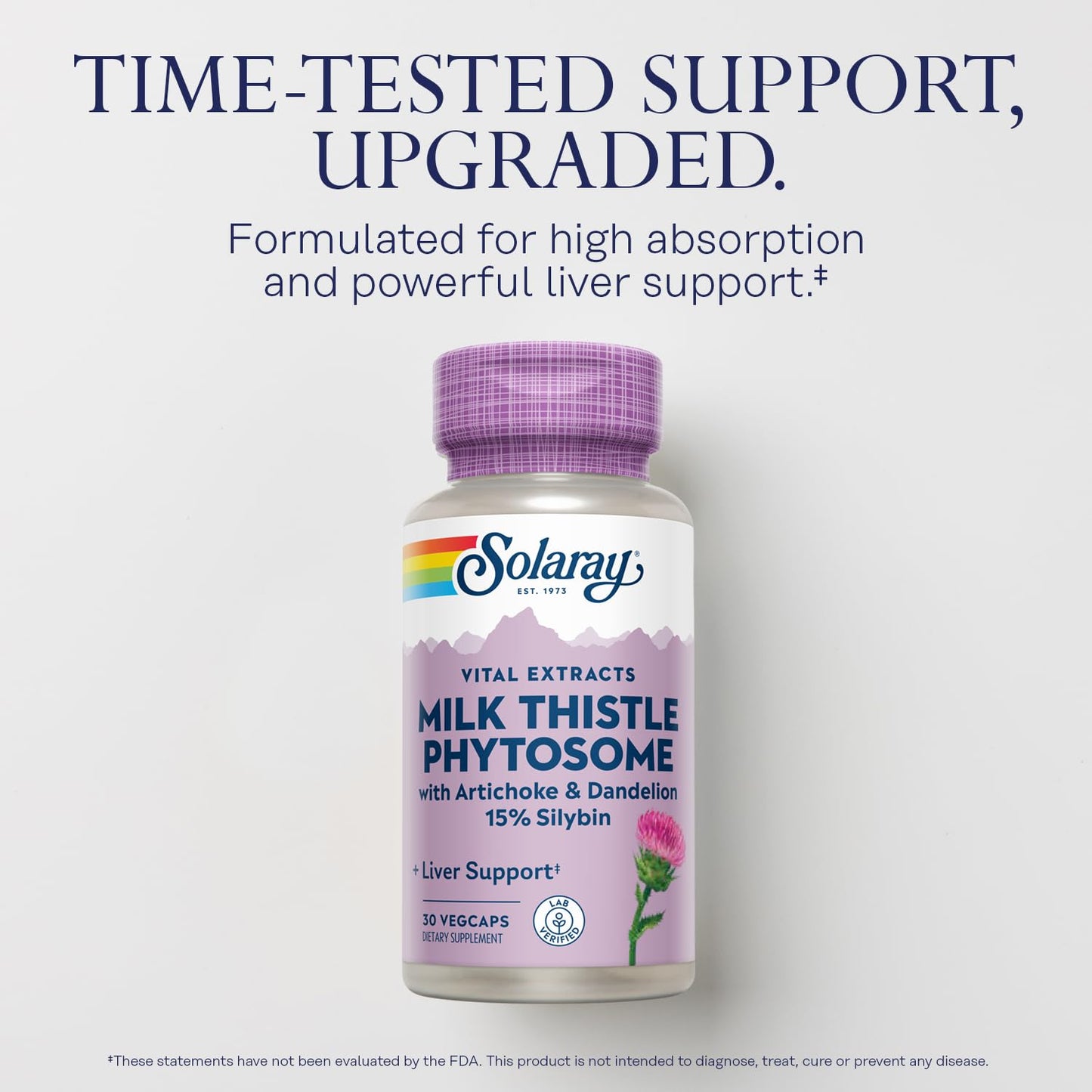 SOLARAY Milk Thistle Phytosome with Artichoke, Dandelion, and Ginger 30 Capsules