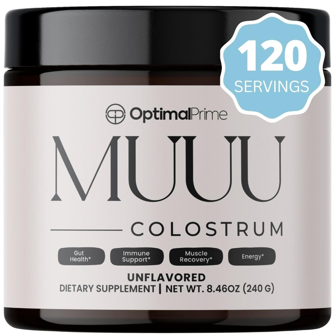 Optimal Prime MUUU Bovine Colostrum Supplement and Superfood Powder 8.46 Ounce