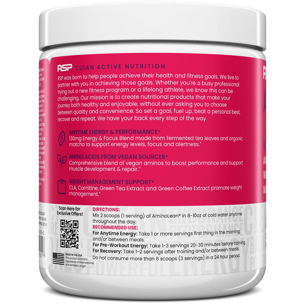 RSP NUTRITION AminoLean Pre Workout Powder 30 Servings