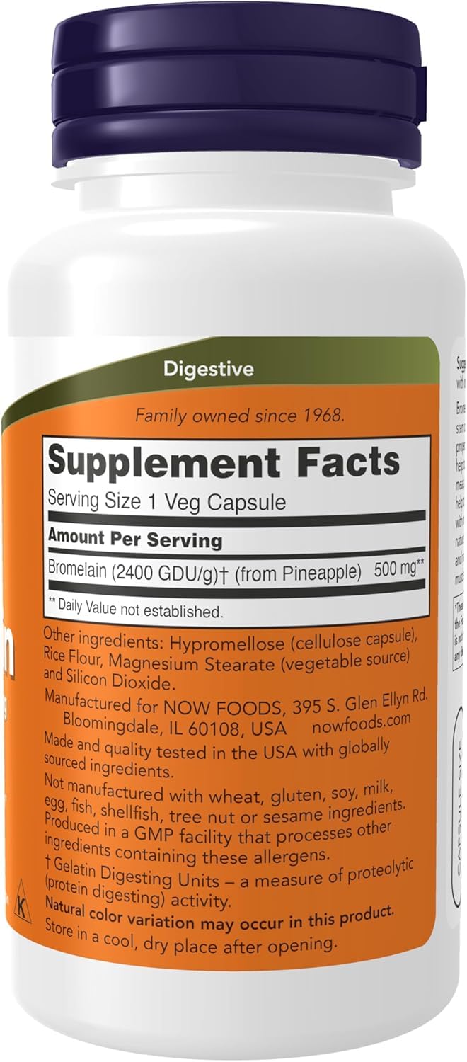 NOW Foods Bromelain 2400 Capsule, 60 Count