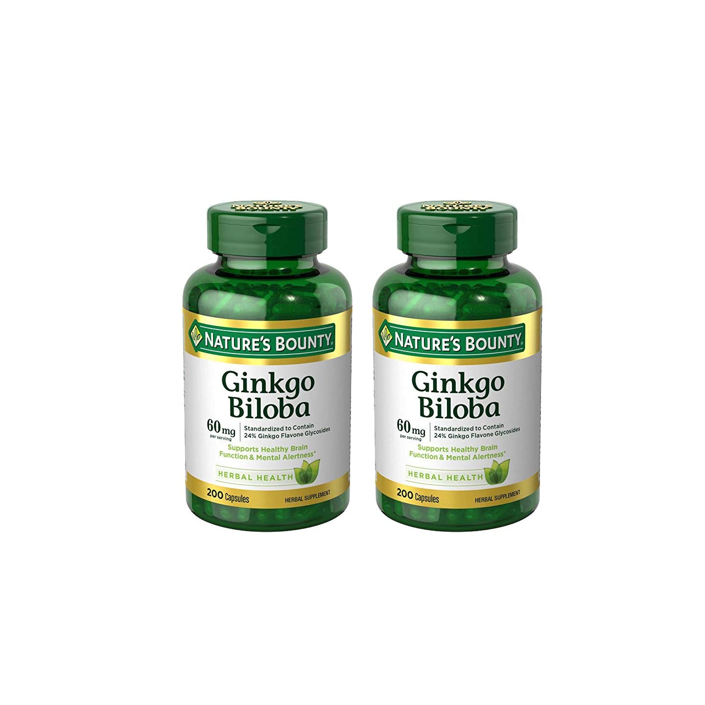 Nature's Bounty Ginkgo Biloba 60mg Capsules 400 Capsules