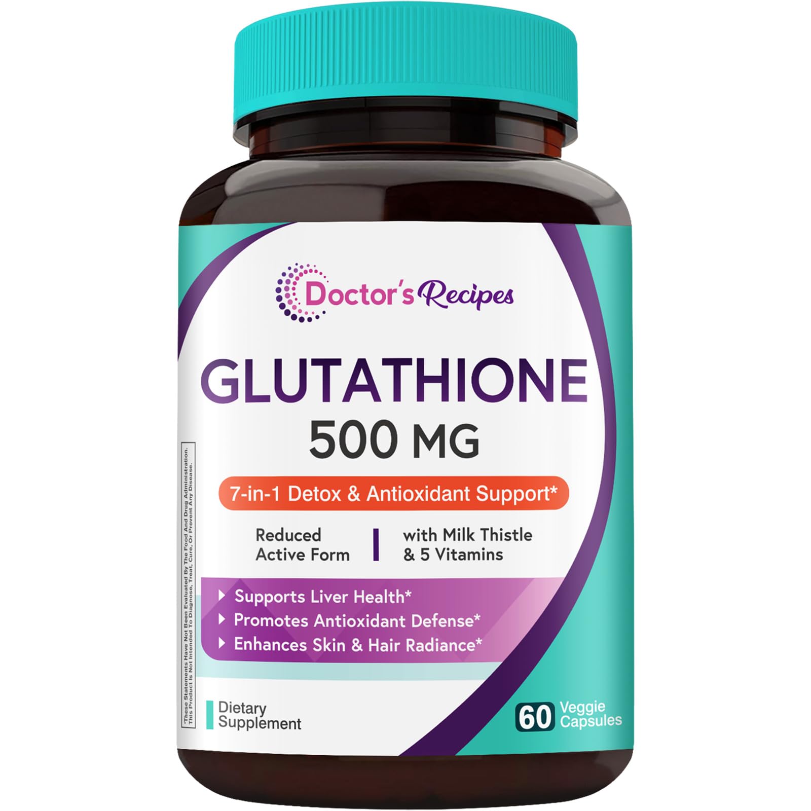 Doctor's Recipes Glutathione 500 mg, 60 Vegan Capsules