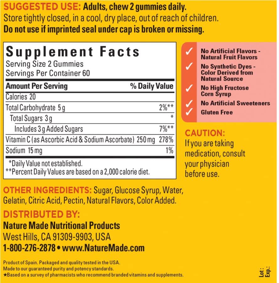Adventure Home Vitamin C 250 mg Gummies, 120 Count