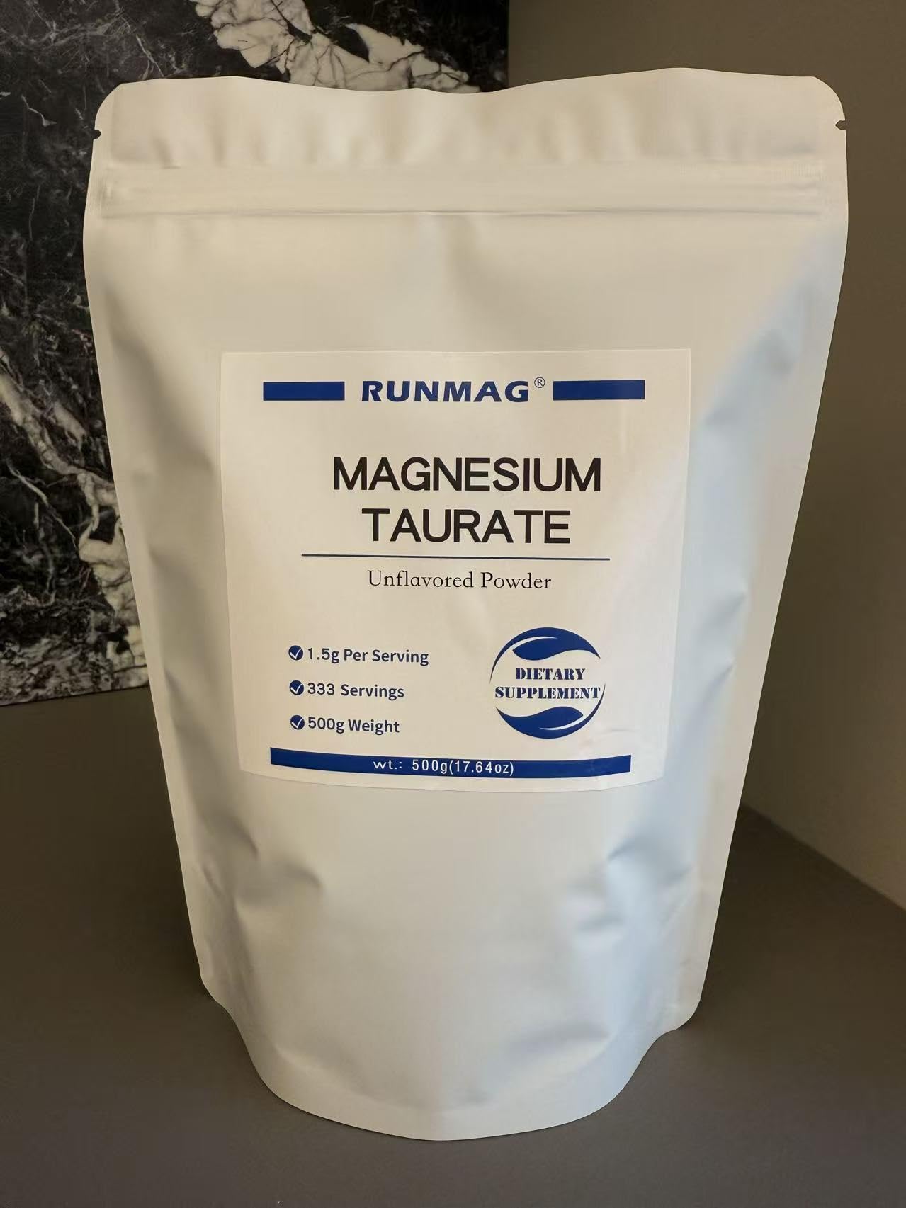 RUNMAG Magnesium Taurate Food Grade Powder, Pack of 199