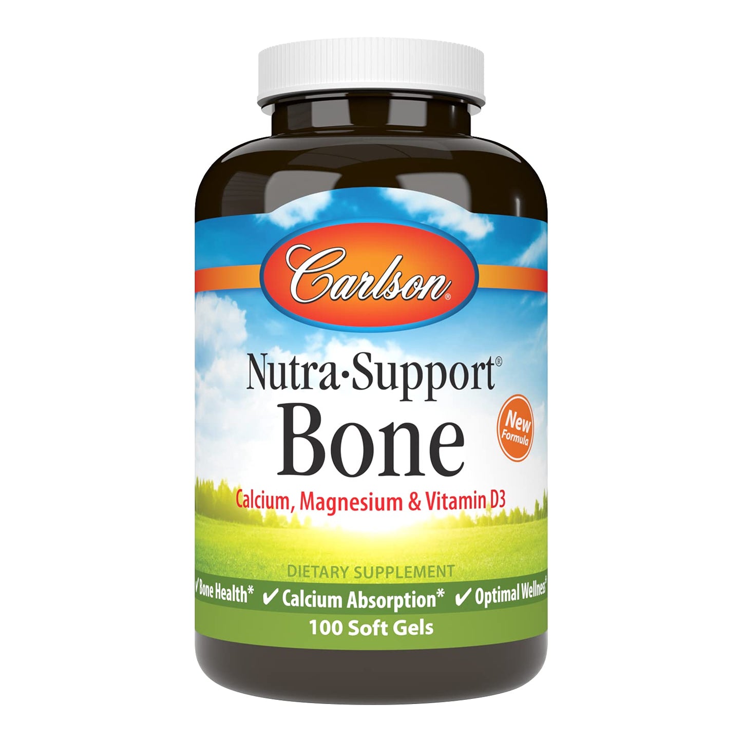 Carlson Nutra-Support Bone, Calcium, Magnesium & Vitamin D3 Softgels 100
