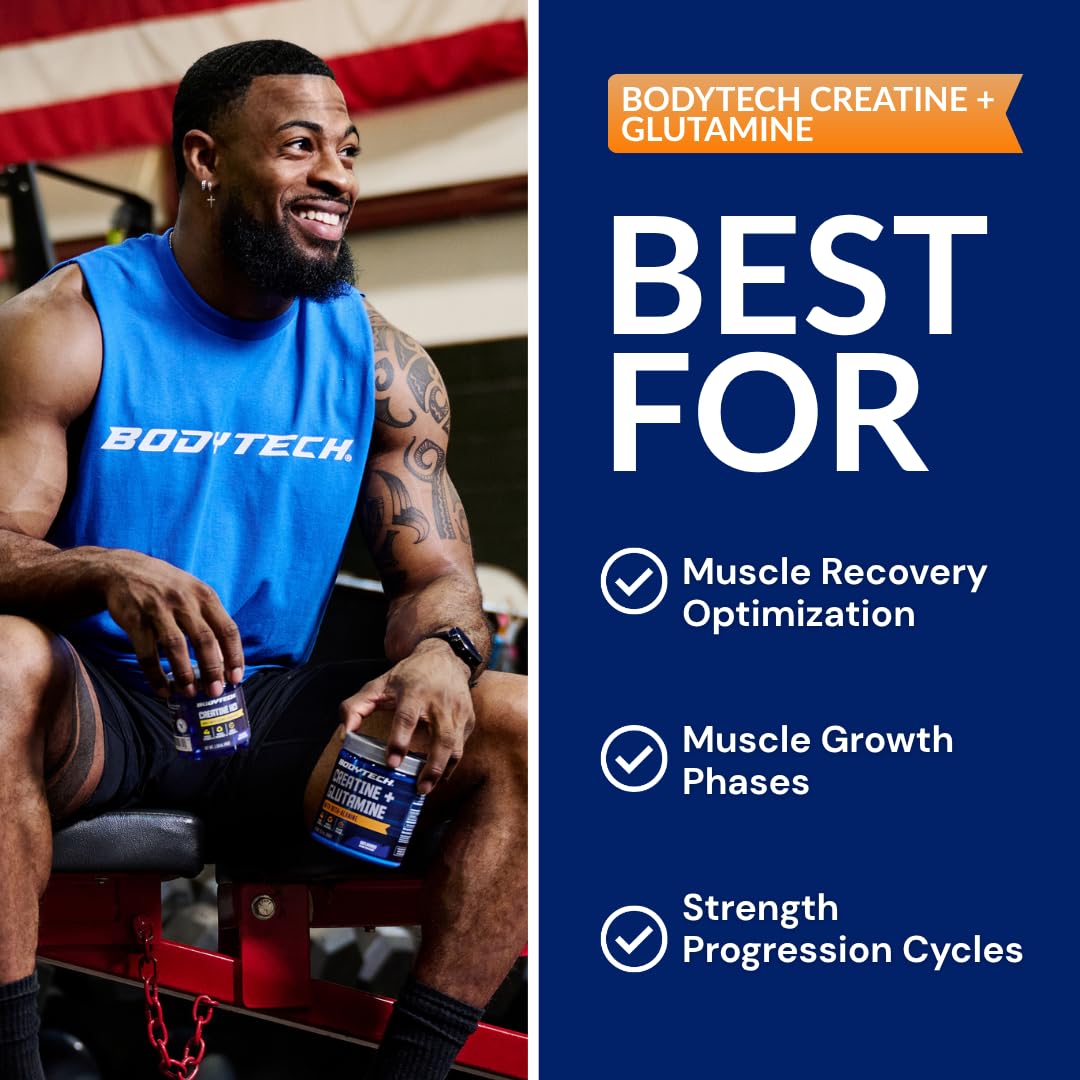 BodyTech Creatine + Glutamine with Beta Alanine Powder, 30 Servings
