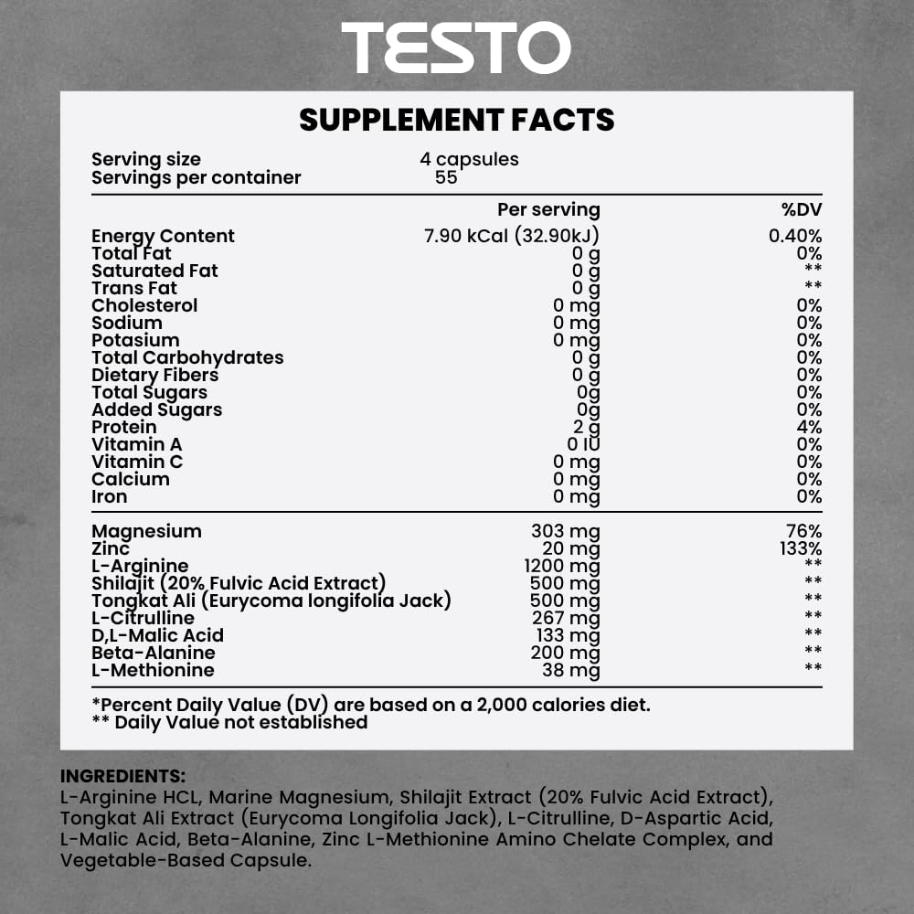 COURA Men's Testo Booster and Multivitamin Capsules, 220 Count