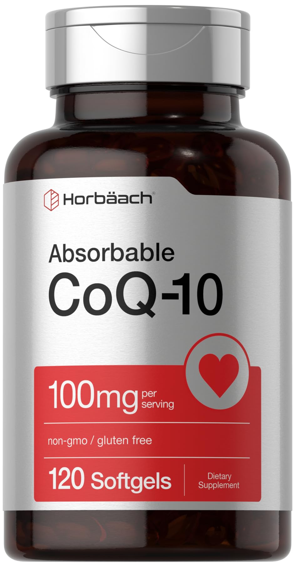 Horbäach CoQ10 100mg Softgels, 120 Count