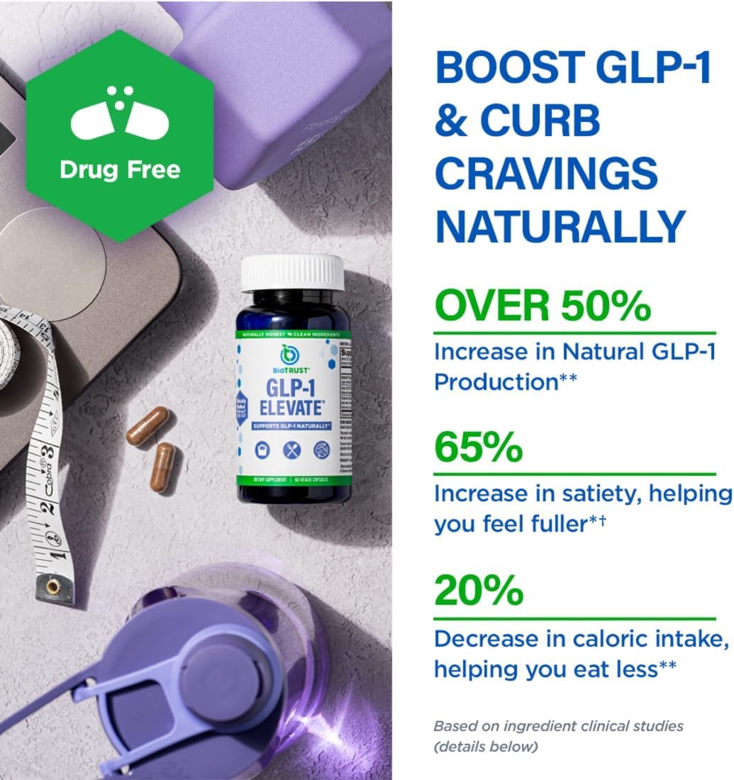 BioTrust GLP1 Elevate GLP-1 Booster Supplement Capsule 180 Capsules