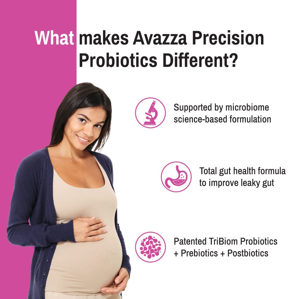 Biom Probiotics Avazza Prenatal Formula with TriBiom Formula Probiotics + Prebiotics + PostBiotics to Nurture & Stabilize Against Leaky Gut, 100% Vegan, Human Milk Oligosaccharides, Powder, 1 Ounce (Pack of 1)