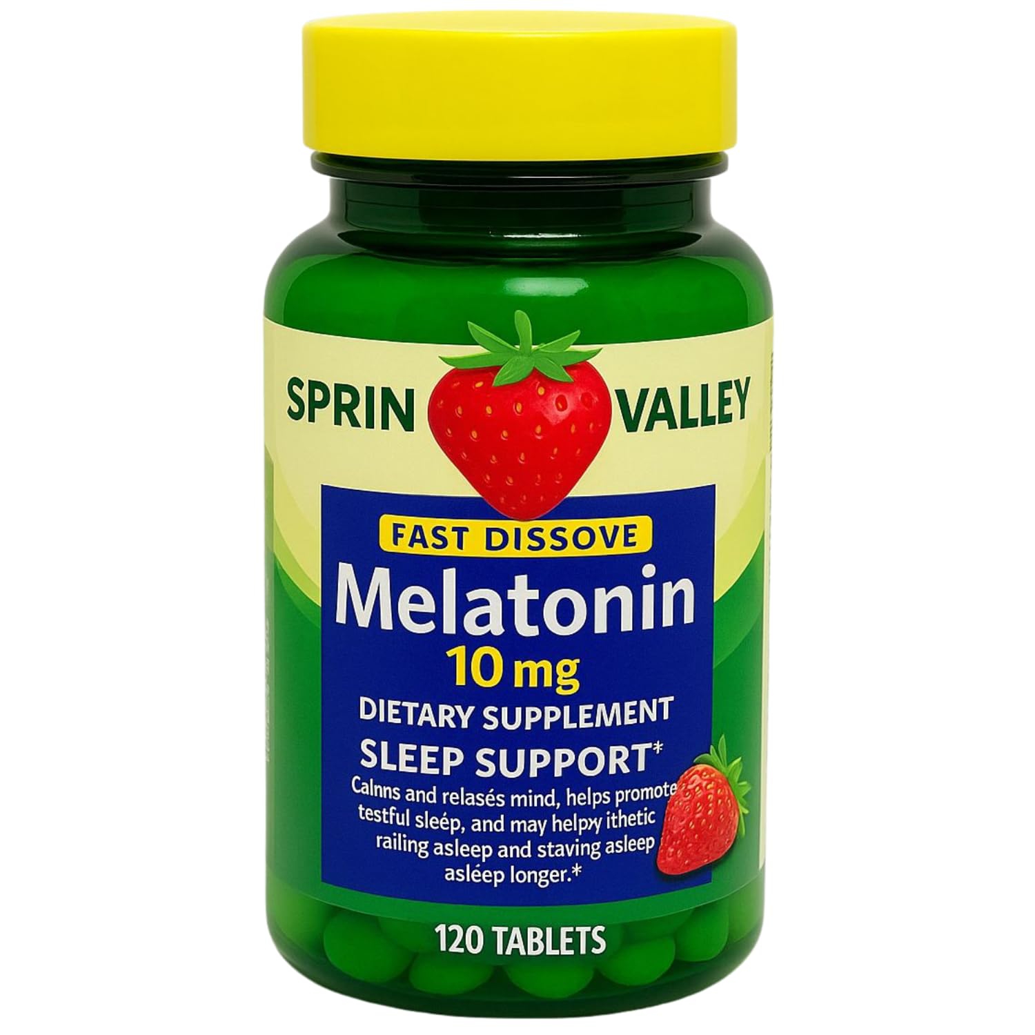 Generic Melatonin Fast Dissolve Strawberry 10mg 120 Tablets
