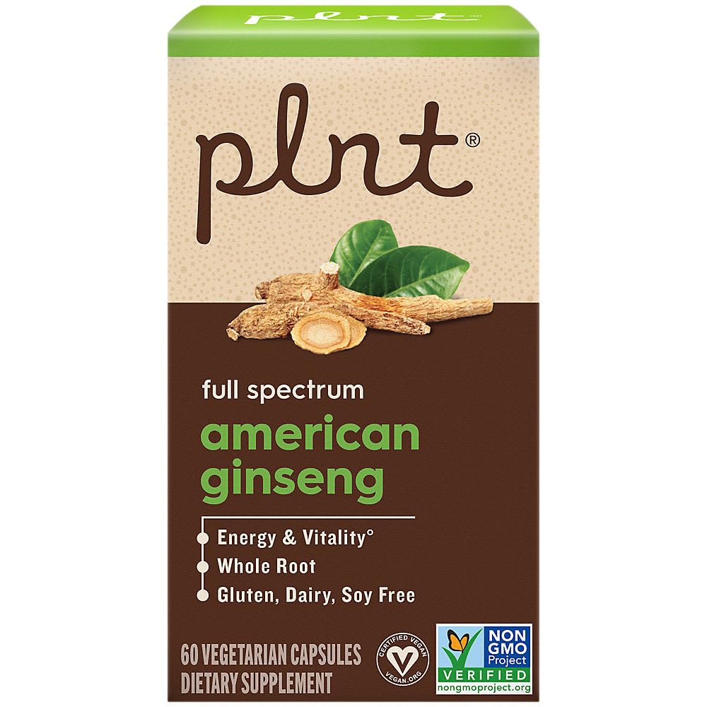 plnt American Ginseng Full Spectrum Whole Root Capsules 60