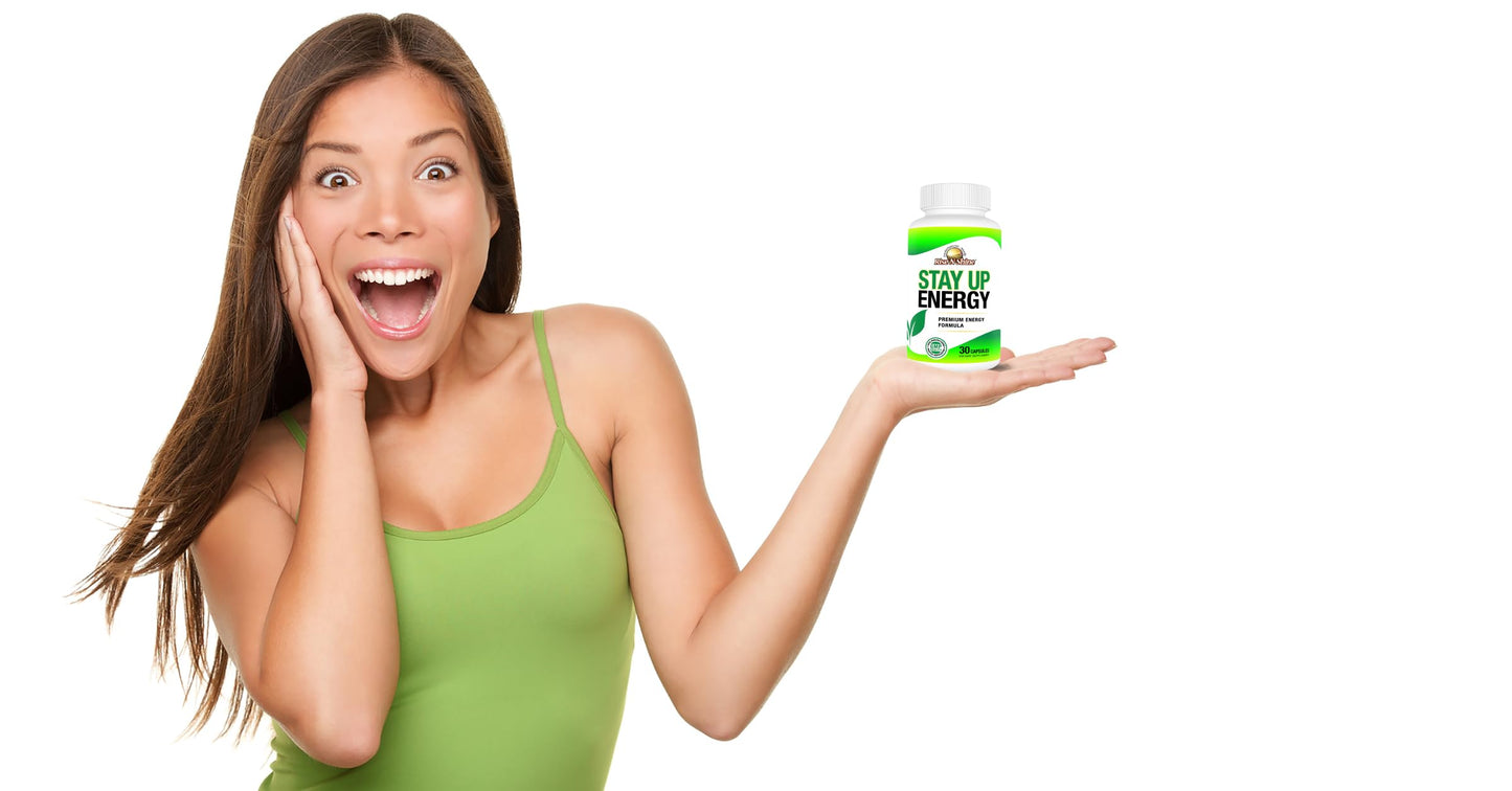 Rise-N-Shine Stay Up Energy Vitamins with Vitamin B6, Vitamin B12, Caffeine Anhydrous & More - Energy Supplement for Women and Men - 30 Capsules