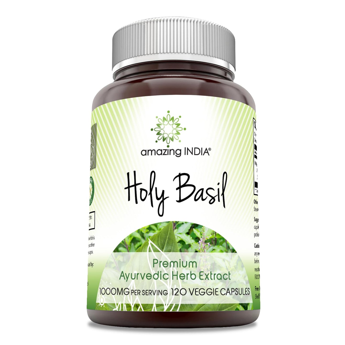 Amazing India Holy Basil Extract Supplement Capsule, 120 Count