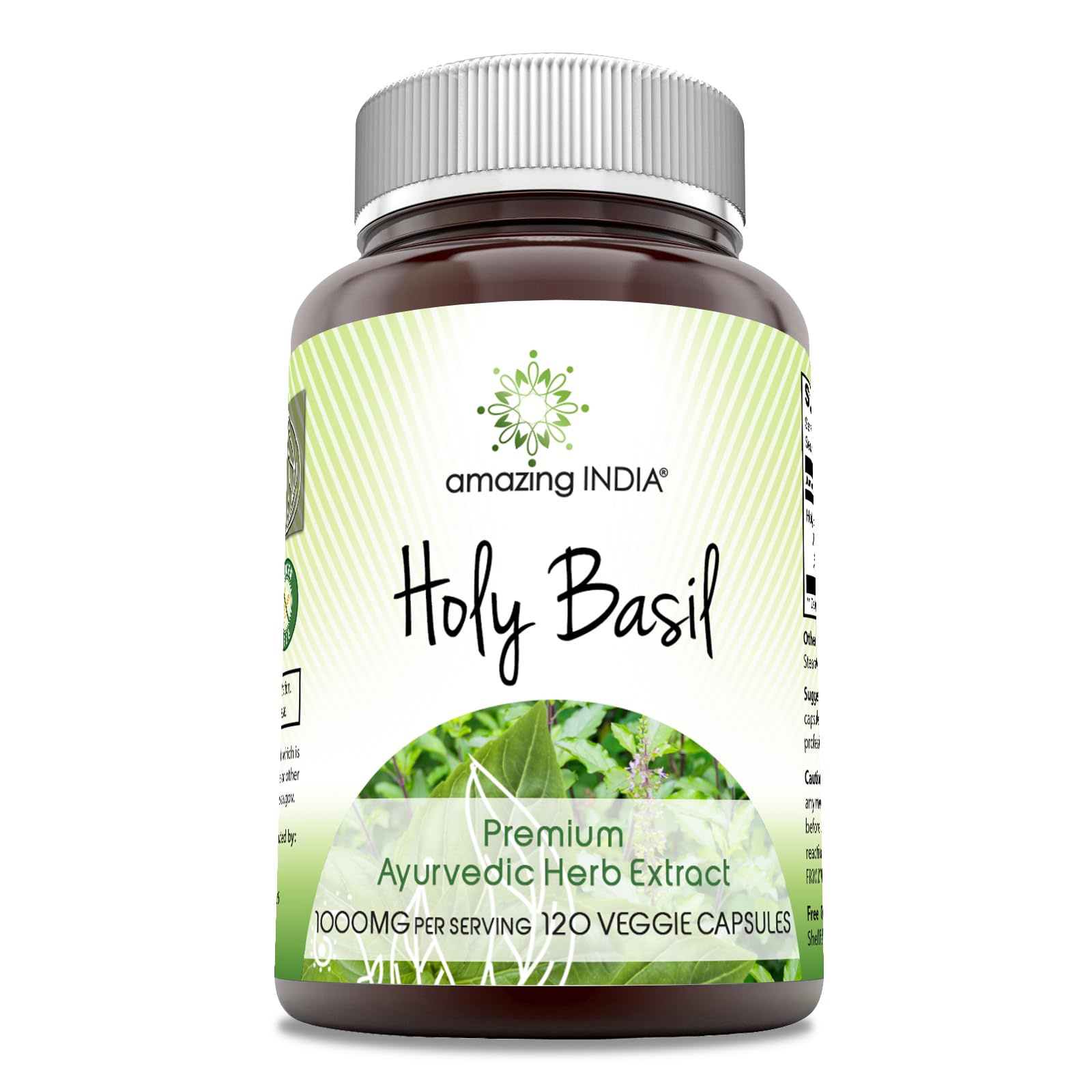 Amazing India Holy Basil Extract Supplement Capsule, 120 Count