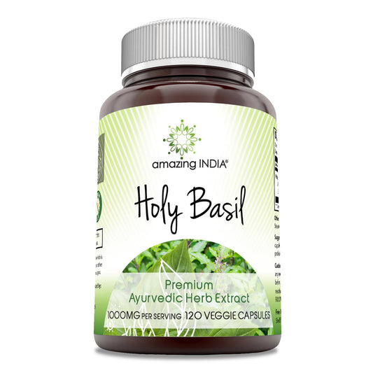 Amazing India Holy Basil Extract Supplement Capsule, 120 Count