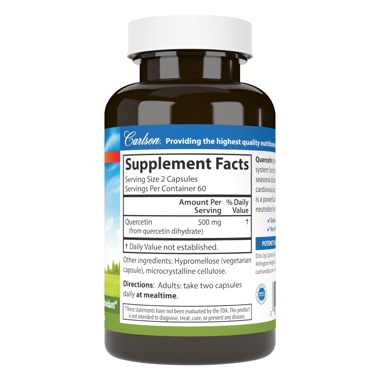 Carlson Quercetin 500 mg Capsules, 120 Count