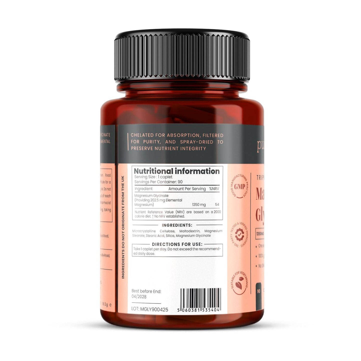 PureClinica Magnesium Glycinate 1350mg Tablets, 180 Count
