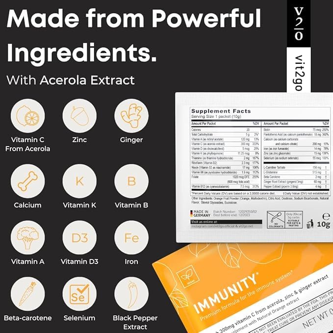 Vit2Go Immunity Booster Powder, 30 Pack
