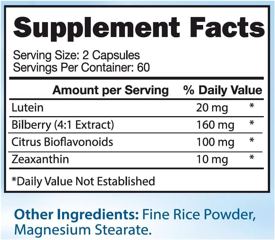 YongWell Total Eye Complex with Lutein, Bilberry & Zeaxanthin Capsules, 120 Count