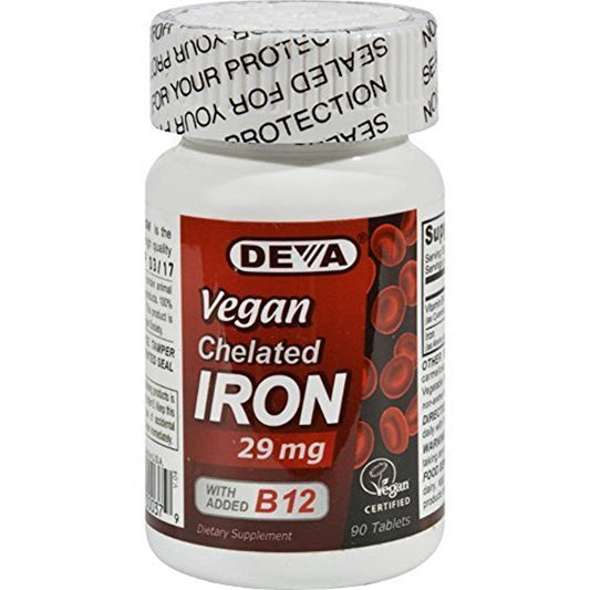 DEVA Vegan Chelated Iron 29 mg Tablet, 90 Count