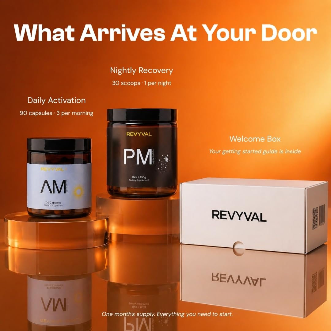 REVYVAL AM/PM Energy Supplement System Capsules and Powder, 60