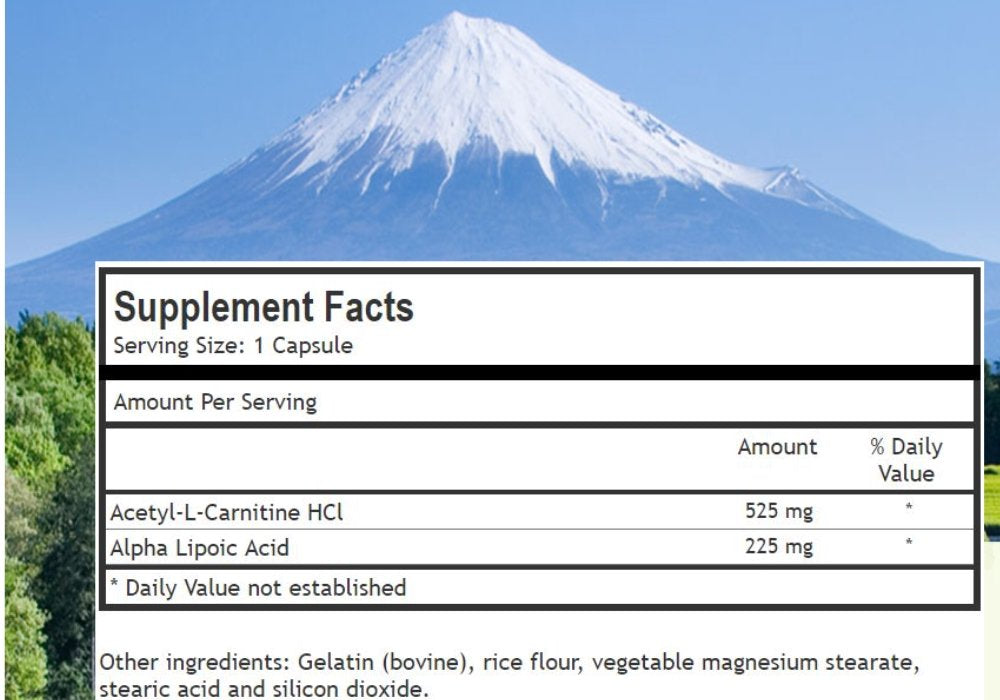 Botanica Research Alpha Lipoic Acid with Acetyl-L-Carnitine Capsules, 60 Count