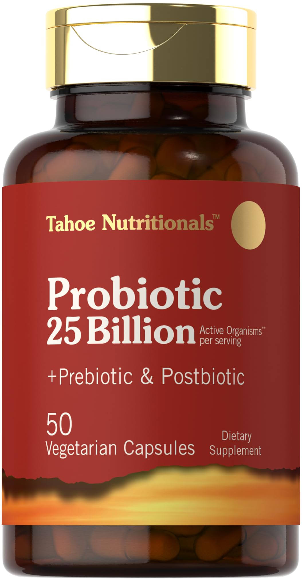 Tahoe Nutritionals Prebiotic, Probiotic & Postbiotic 25 Billion CFU Capsules, 50 Count
