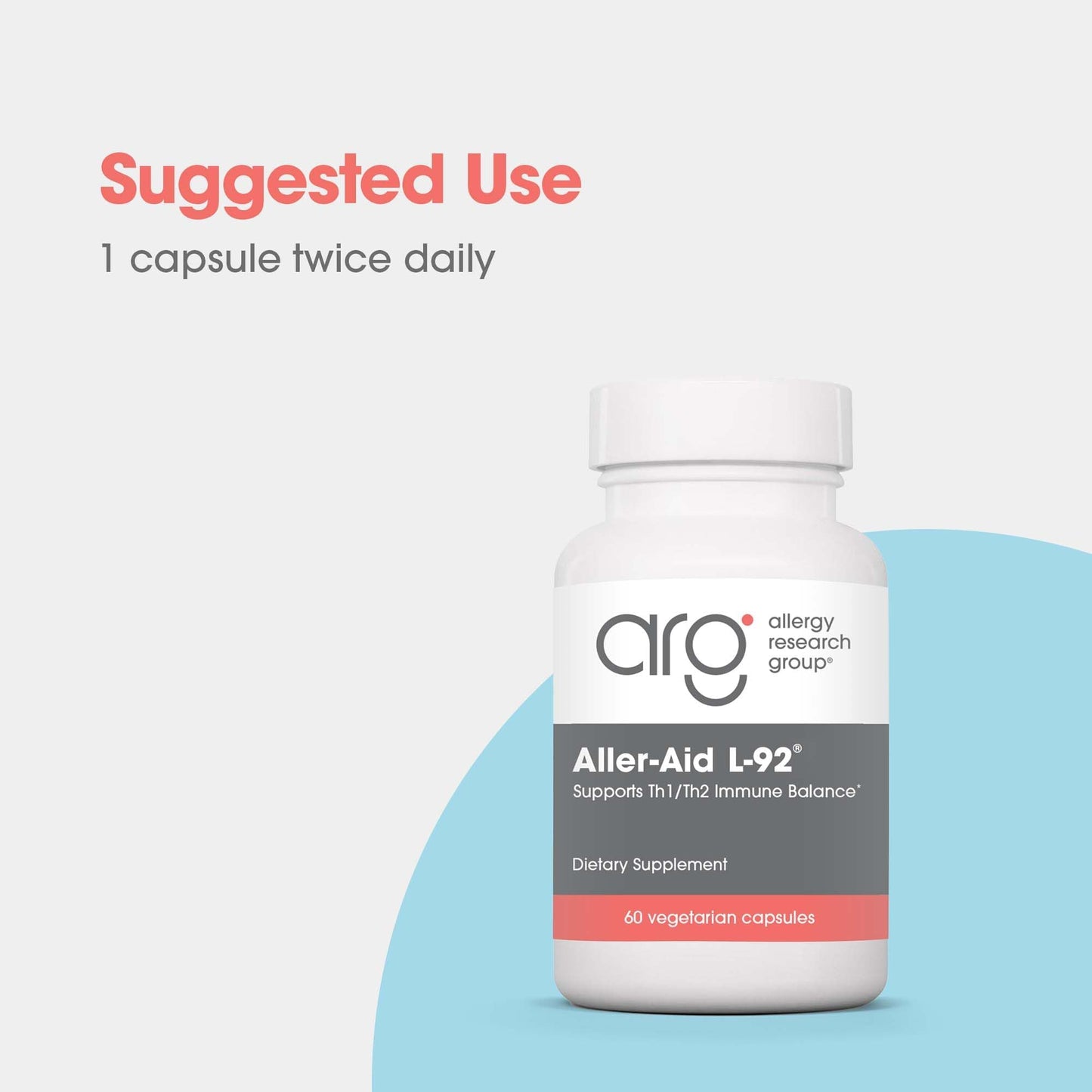 Allergy Research Group Aller-Aid L-92 Postbiotic Immune Support Capsules, 60 Count