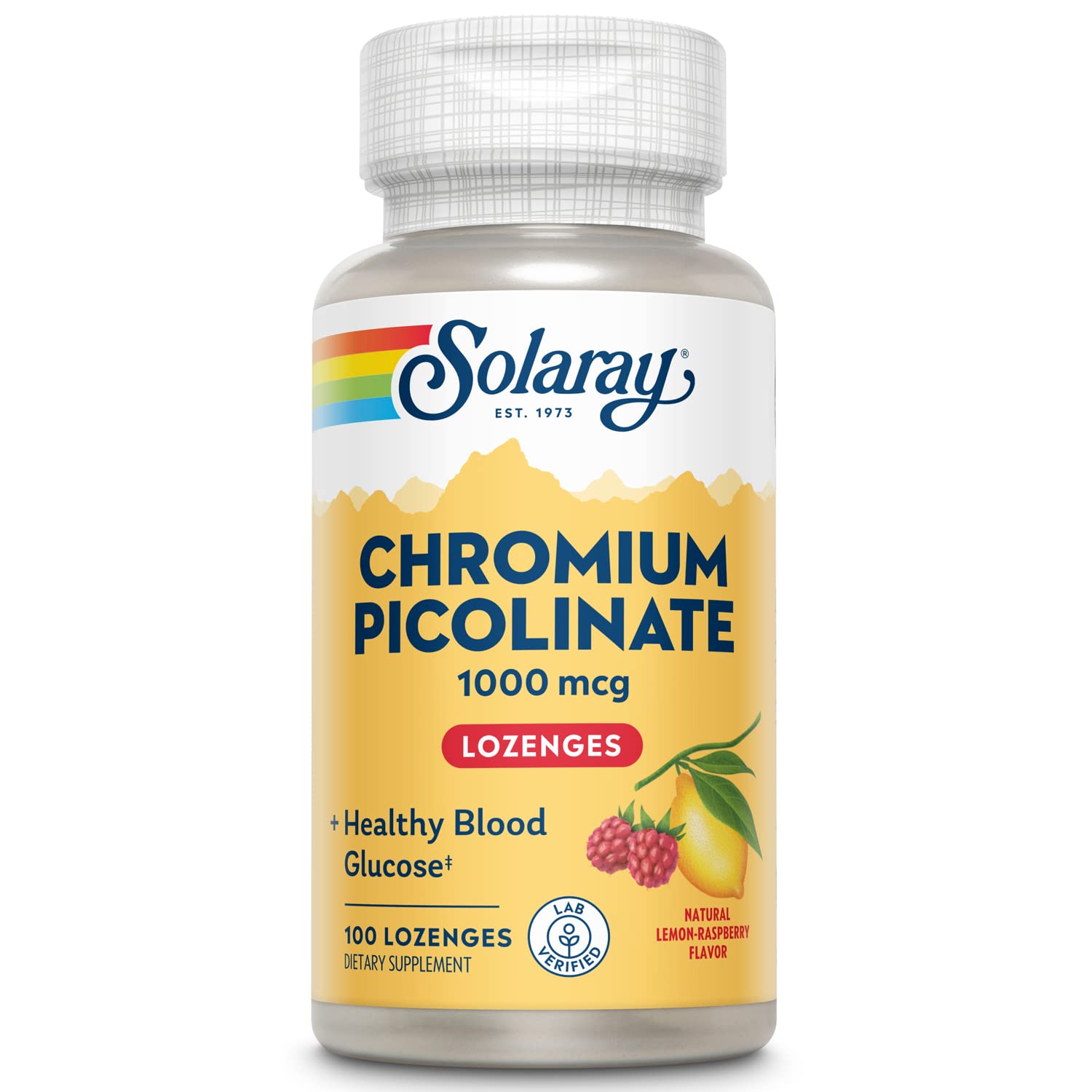 SOLARAY Chromium Picolinate 1000mcg Lozenges, 100