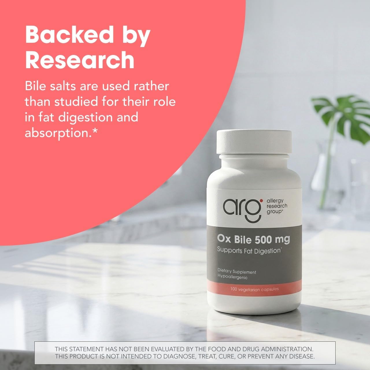 Allergy Research Group Ox Bile 500 mg Capsule 100 Capsules