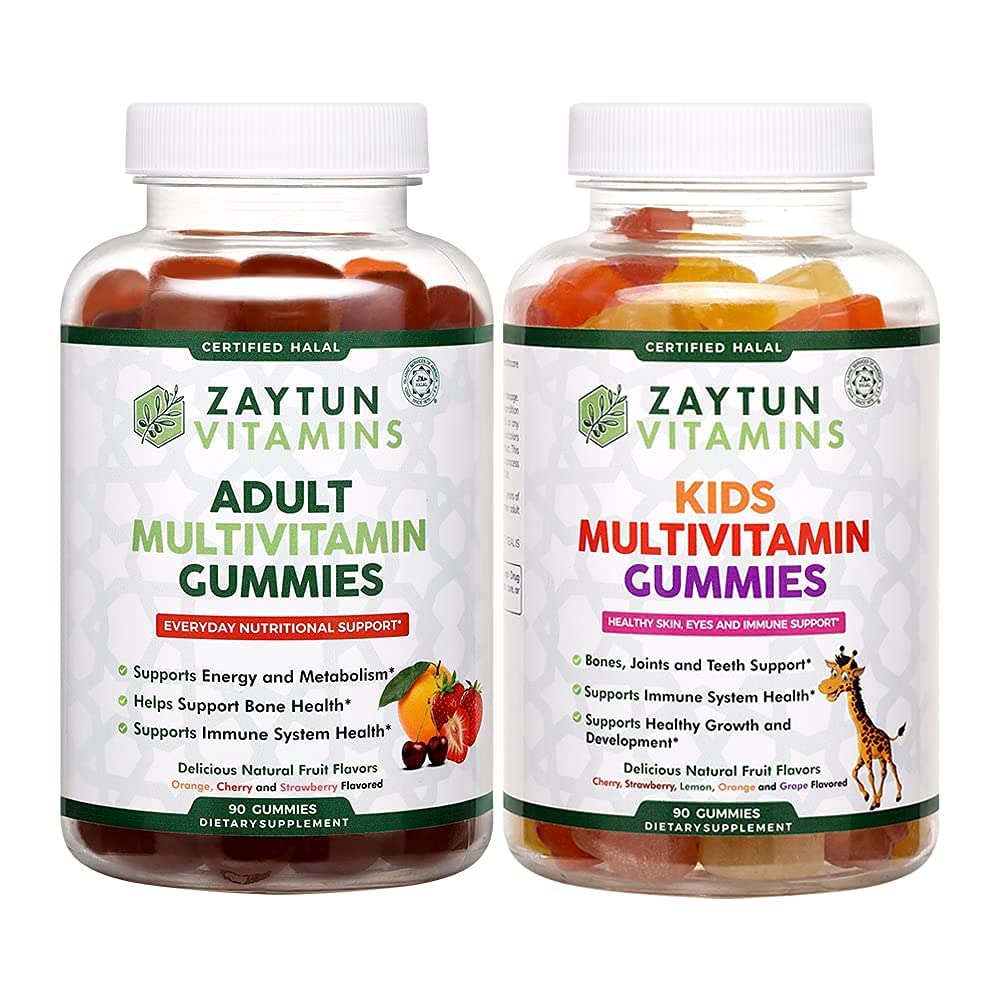 Zaytun Vitamins Halal Multivitamin Gummies for Kids and Adults, 60 Gummies
