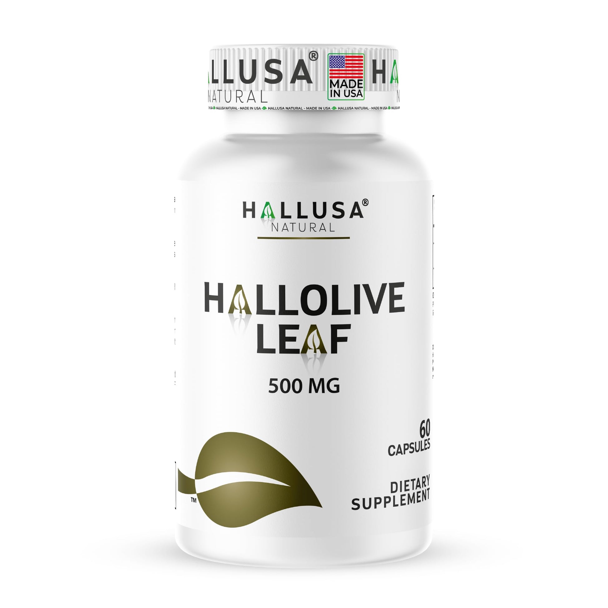 Hallusa Natural HALLOLIVE Olive Leaf 1000 mg Capsule, 60 Count