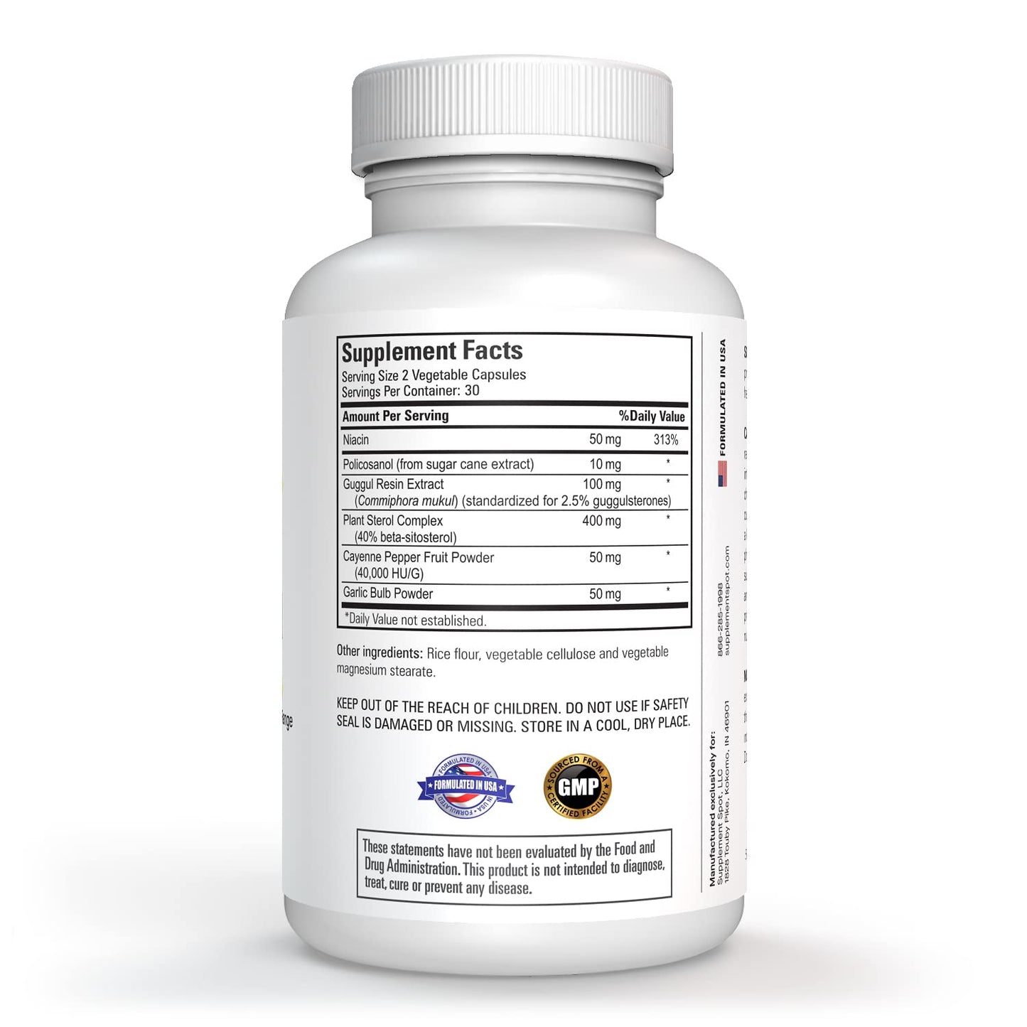 Supplement Spot Choless Control Supplement Vitamin B3, Beta Sitosterol, Niacin, & Cayenne Pepper 1 Capsule