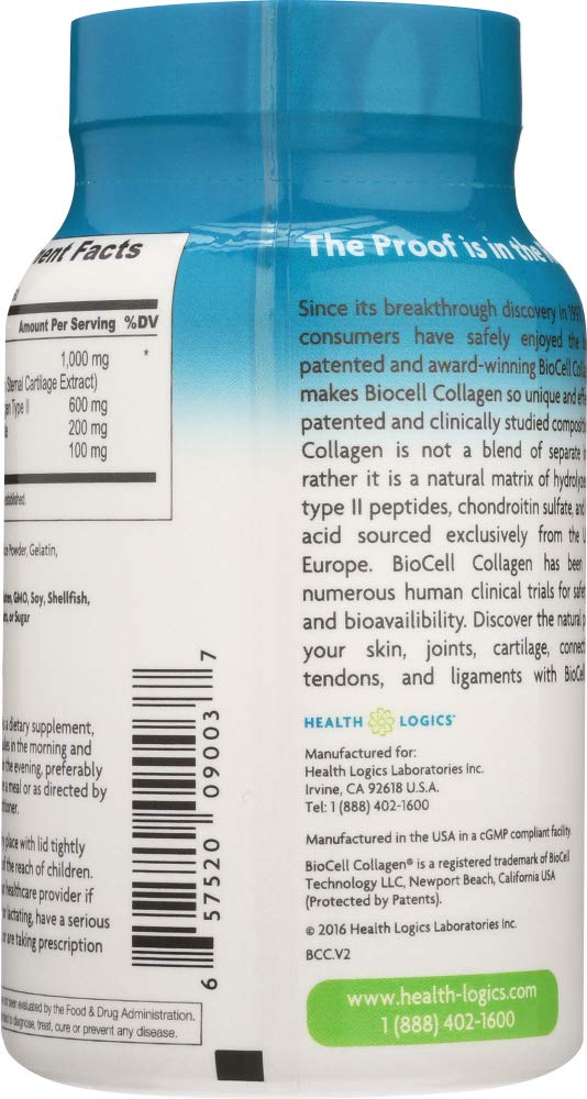 Health Logics BioCell Collagen Capsules 120 Capsules