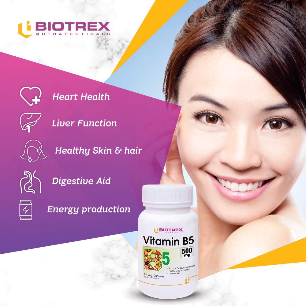 Panihari Biotrex Nutraceuticals Vitamin B5 500 mg, 60 Capsules