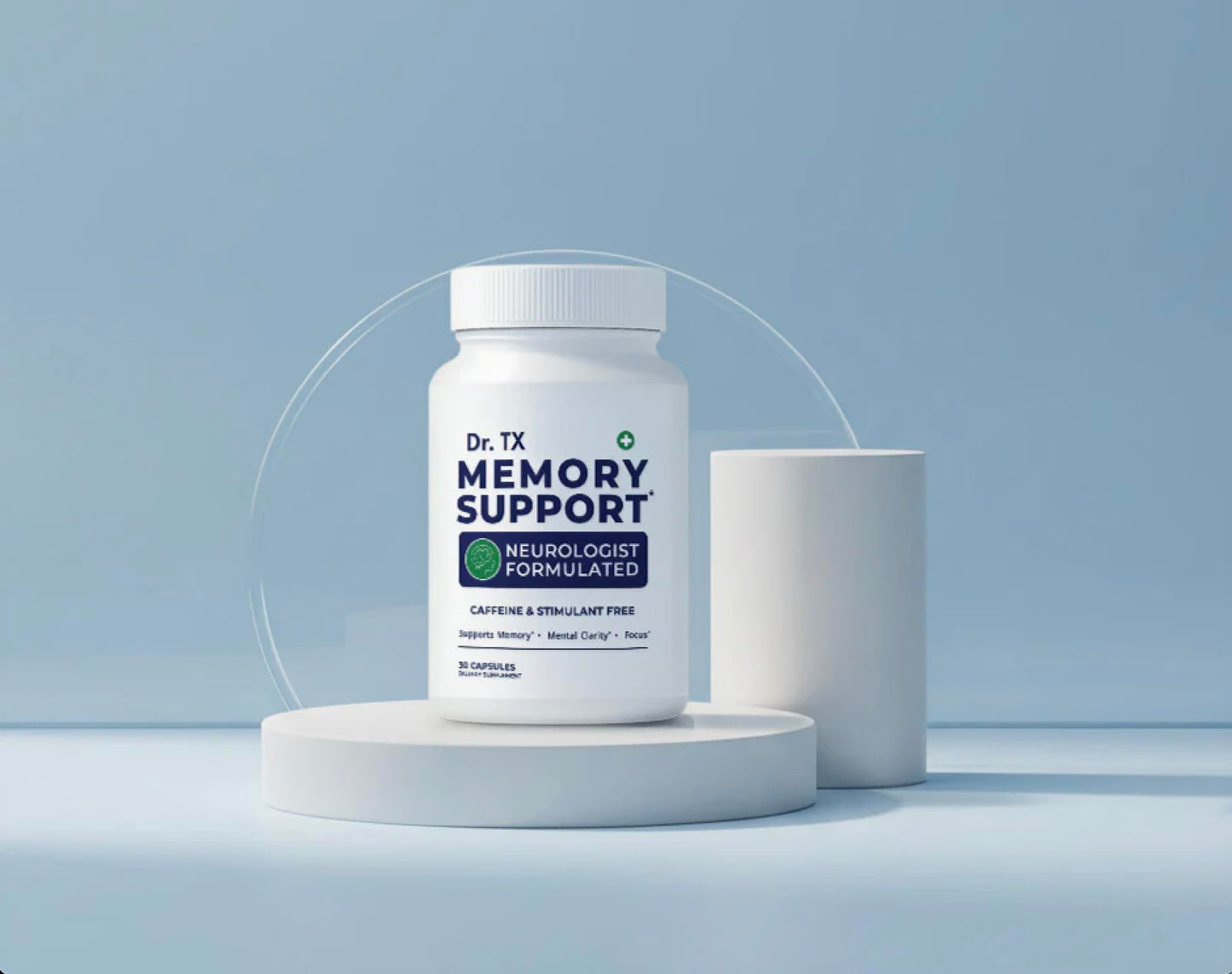Dr. TX Memory Support Neurologist-Formulated Brain Supplement for Memory, Recall & Mental Clarity – Cognitive Health Support for Adults & Seniors – Caffeine-Free Capsules, 30 Count