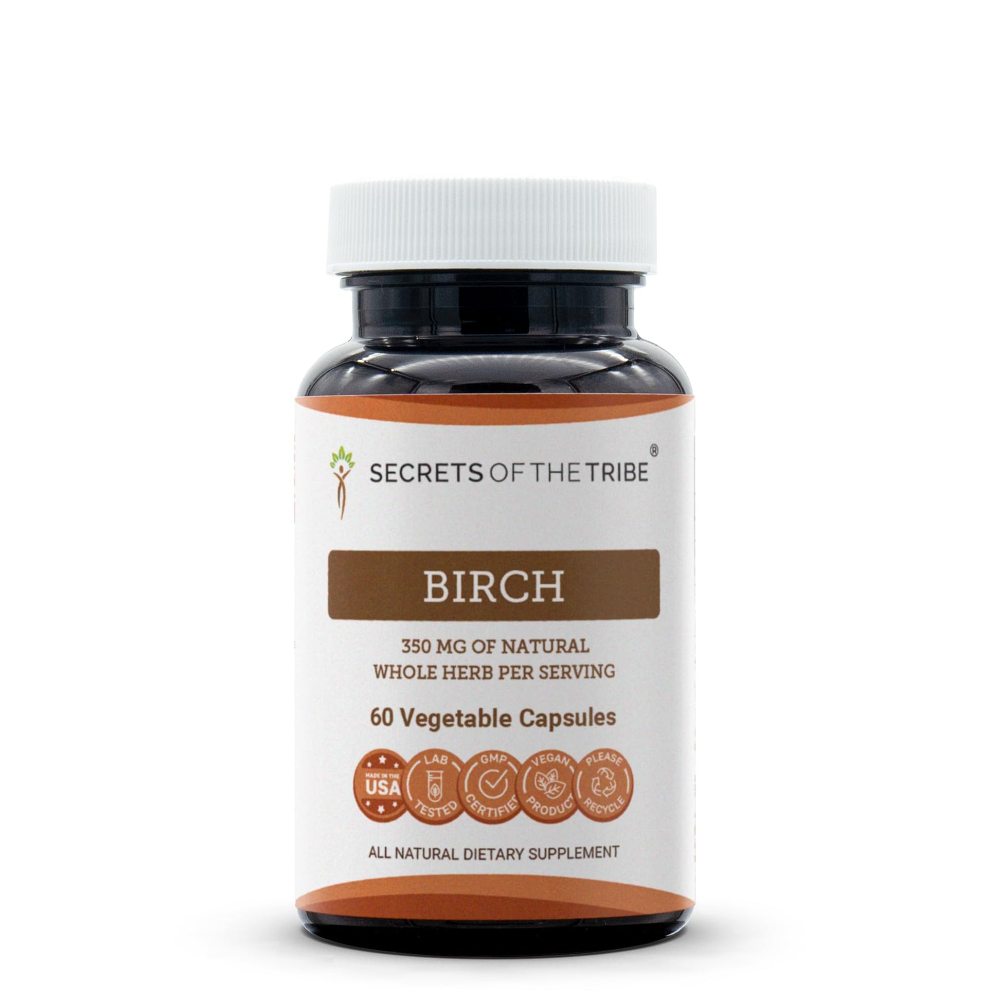 Secrets of the Tribe Birch Dried Leaf Capsules, 60 Count